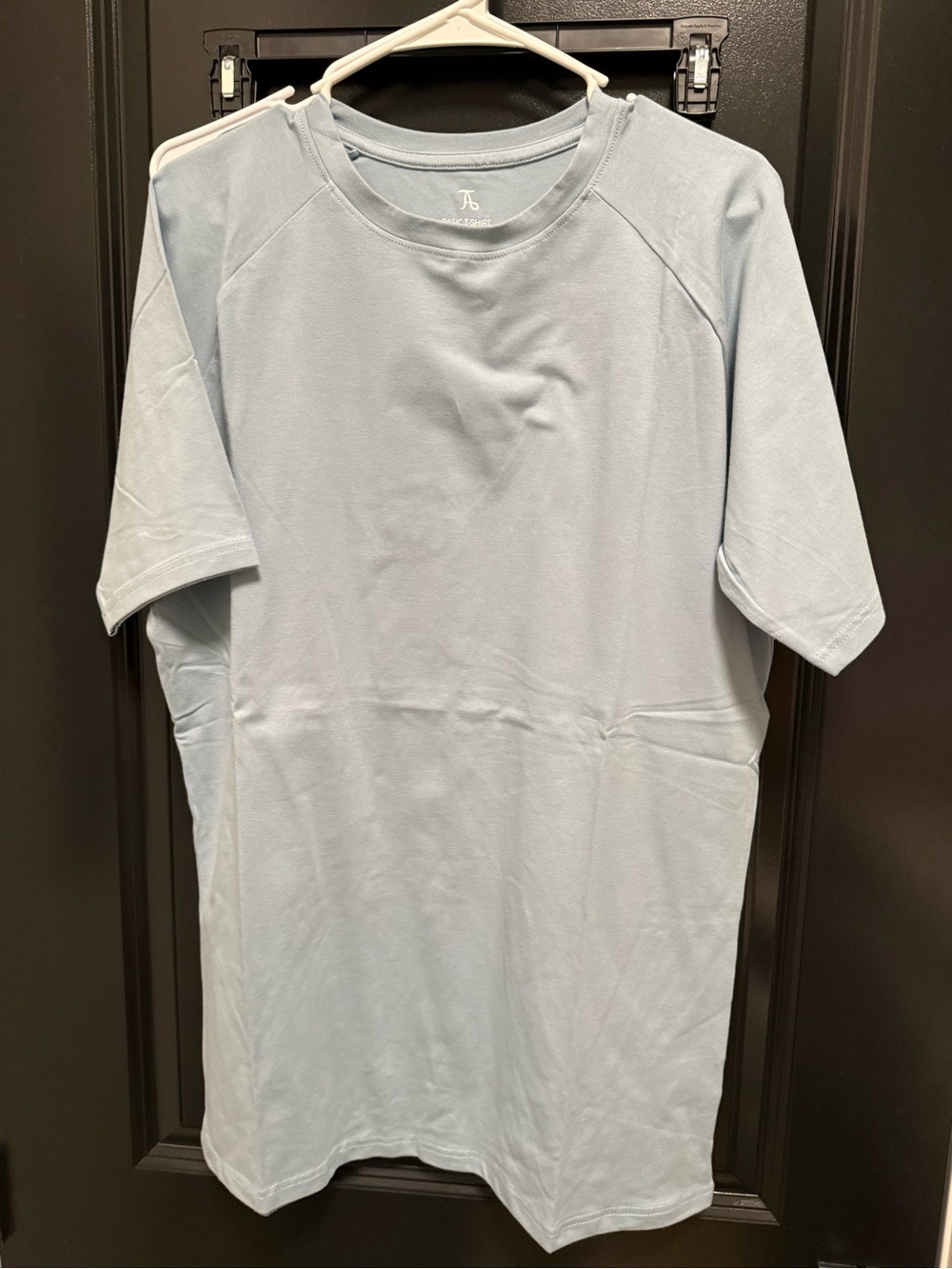 Men's Light Blue Crewneck Short Sleeve Shirt by Unknown Brand